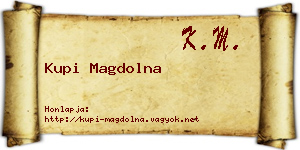 Kupi Magdolna névjegykártya