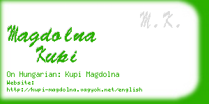 magdolna kupi business card